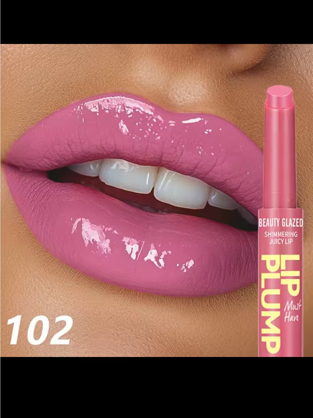 Beauty Glazed Lip Plump Shimmer Balm - Shade 102 Pink
